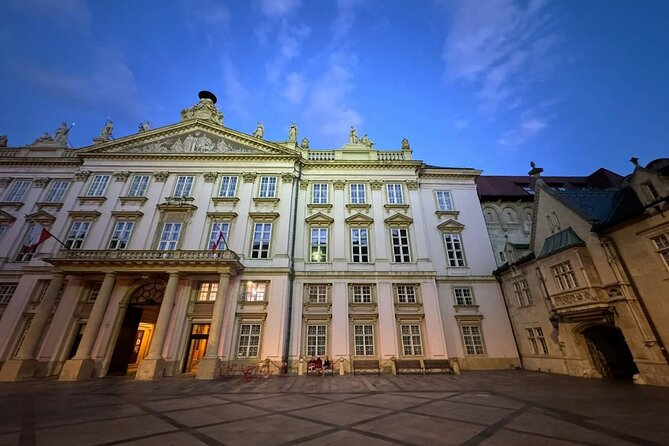 Bratislava by night - The route down toward St. Nicholas and the Old Town streets