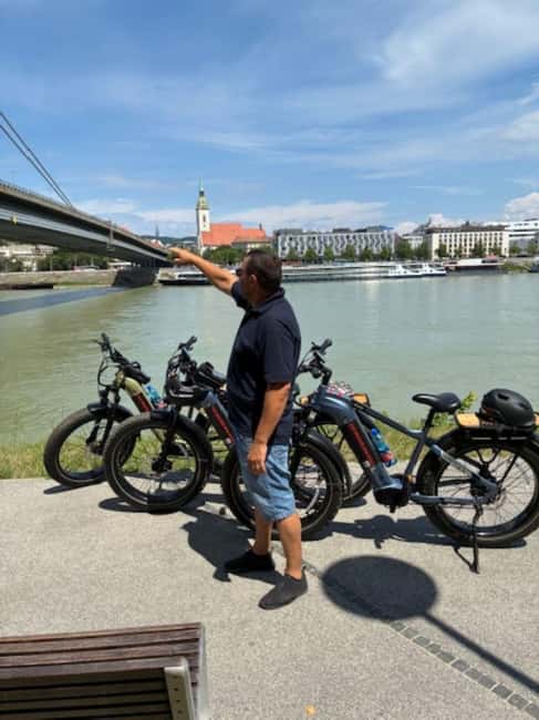 Bratislava: City and Iron Curtain and Bunker by E-Bike Tour - Blue Church and Old Bridge: the city side before the bunker side