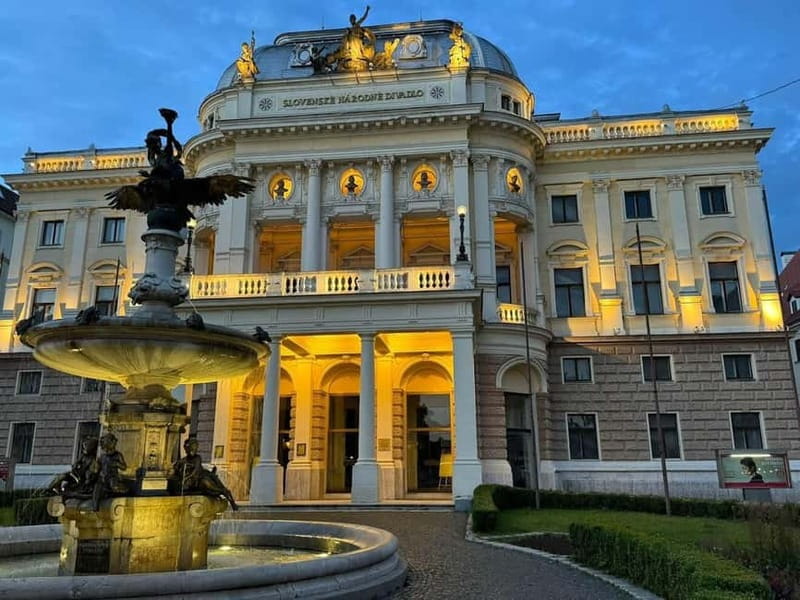 Bratislava: Guided Walking Tour at Night with Old Town - Up Toward Bratislava Castle for Outside Views
