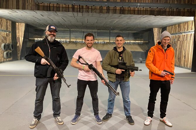 Military Guns Shooting Experience with GunMates Bratislava - After shooting: empty-gun photos and a target souvenir